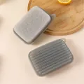 Dual-use sponge cleaning brush with soft bristles and hanging hole for kitchen - Dual-use Sponge Cleaning Brush / Gray