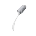 Long-handled pet finger toothbrush with grey silicone bristles for oral hygiene care - Gray