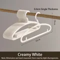 Minimalist ultra-thin non-slip seamless clothes hanger in cream white color, 40cm width - White