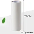 Compact white 7.5cm lint roller refill roll featuring 30 cycles per roll capacity - Lint Roller Refill Core / 30 Sheets/Roll-Refill Core / White