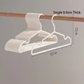 Creamy white minimalist non-slip clothes hangers with grooves for adult clothing - White