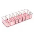 Pink transparent 7-compartment desktop organizer for data cables and office supplies - 7 Slots / Pink