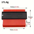 Adjustable red contour gauge profile tool for irregular shapes with metric and inch markings - 12cm (5 Inch) / Red