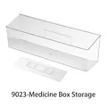 Transparent wall-mounted long storage box with adhesive strip for medicine and items - Large Long Style (A0039) / 31x7x9.5cm / Clear
