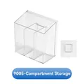 Transparent wall-mounted storage box with three divided compartments, model 9005 - Divided Small Style (9005) / 9.5x5.3x10cm / Clear