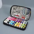 Comprehensive floral sewing kit with 30 colorful threads and professional tools in case. - Purple Floral Bag / 130-Piece Set / Purple