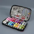 Comprehensive floral pattern sewing kit with 18 thread spools for DIY manual stitching - Pink Floral Bag / 130-Piece Set / Pink
