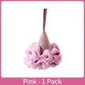 Soft pink ice cream shaped loofah shower sponge mesh bath ball, single pack variant - 1 Piece / Pink Ice Cream Bath Flower