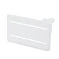 Clear adjustable refrigerator divider plate for drawer and storage bin organization - White Large - Expandable