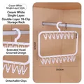Cream white multi-functional sock and underwear drying rack with 18 detachable clips - 18 Clips / Pink
