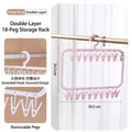 Pink 18-clip multifunctional sock drying rack with dimensions for laundry organization - 18 Clips / White