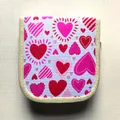 Compact portable sewing kit featuring a cute pink heart pattern for DIY home repairs - New Heart Flower Bag / 10-Piece Set / Pink