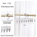 Grey multi-clip laundry drying rack with 8 clips for socks and small items, compact - 8-Clip / Gray