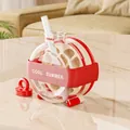 Hervidor de hielo creativo portátil en rojo y crema para cubos de verano - Con Cinta y Pajita / Rojo