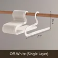 Cream white Z-shaped goose neck pants hanger for closet space saving organization - Single Layer / Single Item / Cream