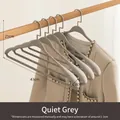 Non-slip wide shoulder coat hanger in quiet gray for seamless garment hanging - Quiet Grey