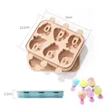 Pink 6-cavity fruit shape DIY popsicle silicone mold with size measurement markings - YH1203 Fruit Pink