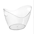 Large transparent acrylic ice bucket with convenient handles for home bar and party use - Ingot Style (A3620) / Transparent (4L)