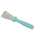 Stainless steel refrigerator ice scraper with ergonomic blue handle for defrosting. - Blue / Blue