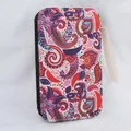 Piccola borsa organizer per kit da cucito con vivace stampa paisley e cinturino da polso - Set da Cucito da 130 Pezzi / Fiore Rosa