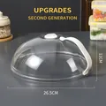 Heat resistant clear microwave splatter cover with white handle and adjustable vent, 26.5cm - High Transparent (White Handle)