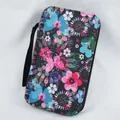 Organizzatore portatile per kit da cucito con stampa floreale e chiusura a zip da viaggio - Set da Cucito da 130 Pezzi / Nero Floreale