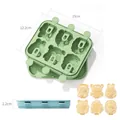 6-cavity animal shaped silicone ice cream mold for DIY homemade popsicles 15x12cm - YH1204 Animal Green