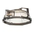 Heat-resistant smoke grey microwave splatter cover with adjustable vent and handle - Coffee