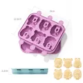 Purple 6-cavity silicone animal popsicle mold with dimensions, DIY ice cream maker - YH1204 Animal Purple