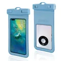 Blauer schwimmender wasserdichter Telefonbeutel mit Airbag zum Schwimmen und Tauchen - Himmelblau