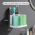 Portaspazzolino da parete con bicchieri blu e verdi per l'organizzazione del bagno - Blu + Verde