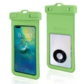 Custodia impermeabile galleggiante verde per telefono con supporto touch per nuoto - Verde erba
