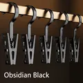 Durable plastic clips with hooks for socks and hats storage in obsidian black - Black