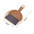 Mini desk cleaning broom and dustpan set in brown and beige with 16x21cm dimensions - Mini Desktop Style (16cm x 21cm) / Off-White and Dark Brown