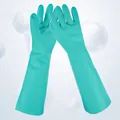 Gants de ménage épais en caoutchouc vert imperméables pour la vaisselle et le nettoyage - L / Type Nitrile / Vert Turquoise