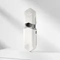 Minimalist white portable pill cutter with telescopic pull-out design for easy travel - White