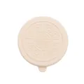 Premium cream colored silicone lid for condiment containers with elegant embossed pattern - Off White