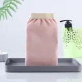Premium pink exfoliating bath mitt with elastic band for deep body skin cleansing - Pink