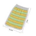 Exfoliating bath mitt with yellow-green stripes, measuring 21x15.5cm for body scrub. - 21cmx15.5cm / Green
