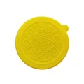 Bright yellow round silicone seal lid with embossed pattern for dressing containers - Yellow