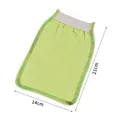 Exfoliating green bath glove with elastic wristband and dual-sided scrubbing texture - Green