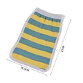 Yellow and green striped exfoliating bath mitt glove for body scrub, 21x15.5cm. - 21cmx15.5cm / Blue