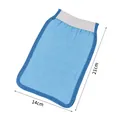 Durable blue exfoliating scrub bath glove for body exfoliation with dimensions 21cm by 14cm - Blue