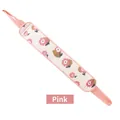 Exfoliating double-sided back scrubber strap with pink floral print for daily bath use - Back Scrubber / Pink