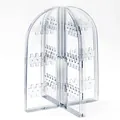 Clear foldable acrylic jewelry organizer and earring display stand for home storage - Clear