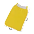 Yellow double-sided exfoliating bath glove 21x14cm for deep skin body scrubbing - Yellow