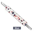 Double-sided floral printed back scrubber for bath with blue blossom pattern design - Back Scrubber / Blue
