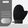 Premium black self-tanning applicator mitt with soft flocked texture and waterproof liner - Elastic Cuff / Black