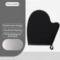 Premium black self tanning mitt with waterproof lining for smooth lotion application - Flat Opening / Black