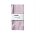 Servilleta de algodón y lino lavanda liso con logotipo de utensilios My Kitchen en banda - Violeta Claro